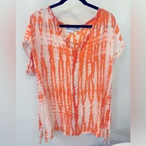 Tie dye swim coverup from hotel gift shop